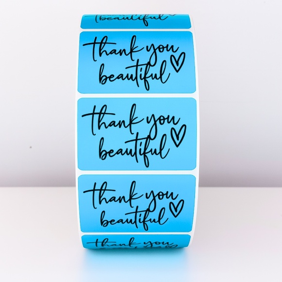 Thank You Beautiful Stickers | Pink Heart Labels for Small Business Packaging - Picture 4 of 11